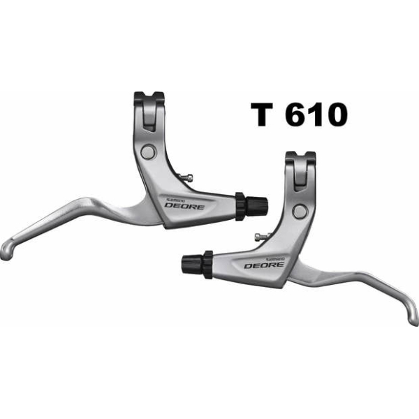 Shimano Remhendels T 610 Deore paar V-brake 2vinger Zilver