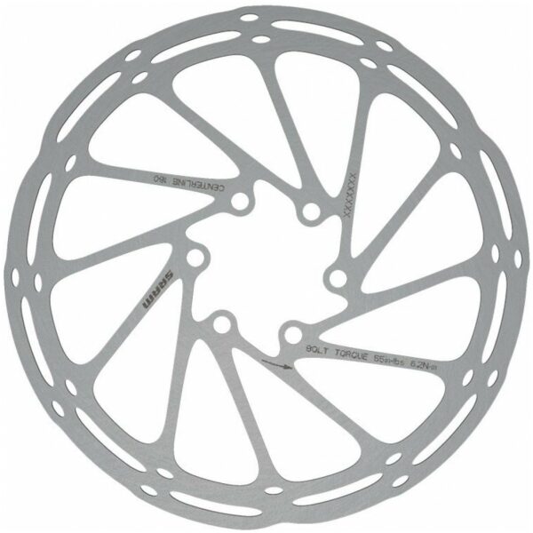 Sram DISC CENTERLINE 220MM 6-GTS. ROUNDED RVS ZILVER