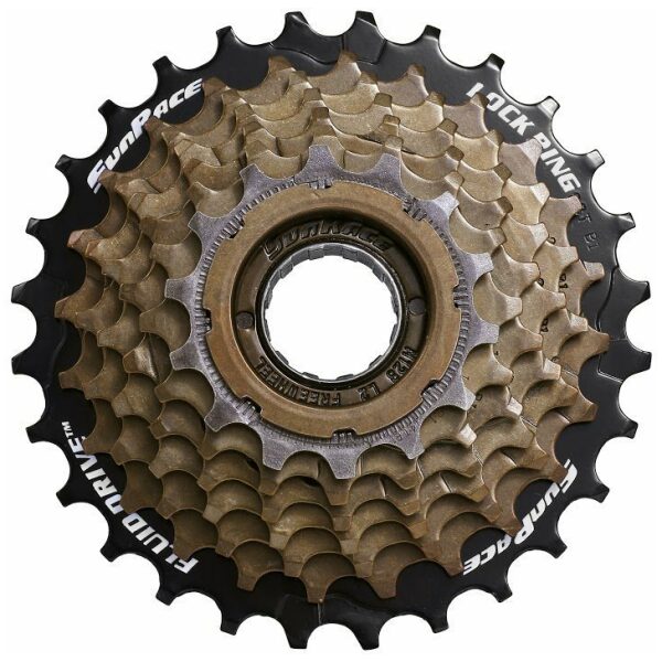 Sunrace FREEWHEEL 6V 14-28 CHR/ZW Chroom/Zwart